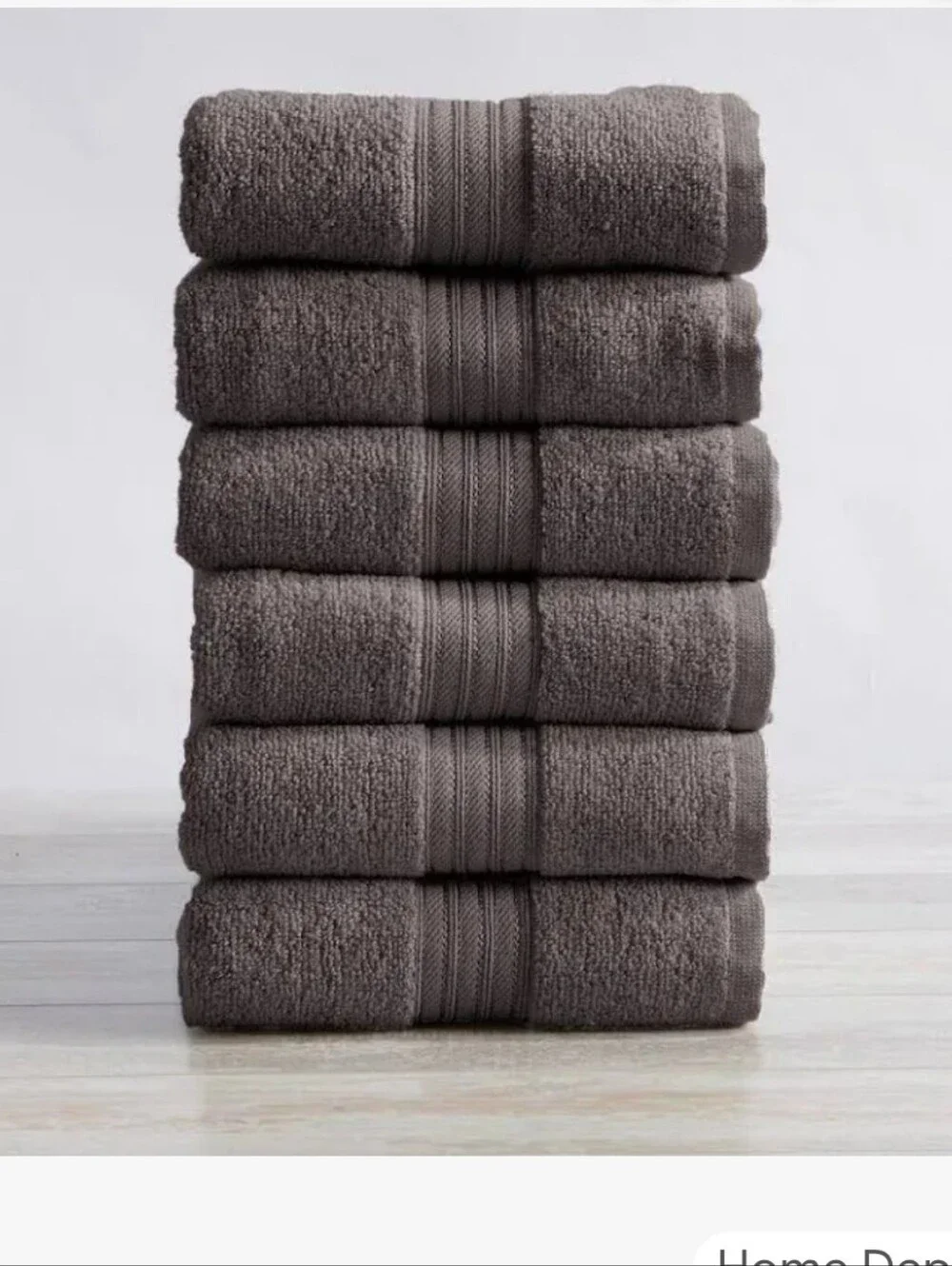 NWT 6 Pack Smoke Gray Hand Towels